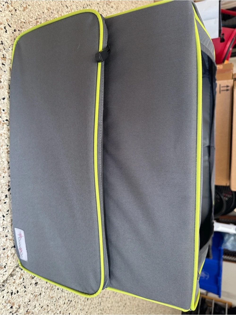 Gray and Lime Pet booster seat Carrier Travel Bag